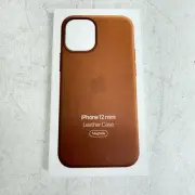Genuine / Official Apple iPhone 12 Mini Leather MagSafe Case - Saddle Brown