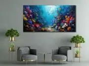 Multicolor Art Blue Ocean Oil Painting Wall Art Canvas Unframed Print Art