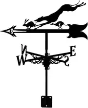 Metal Weathervane,Weather Vane Farm Retro Cheetah Ornament Weathervane Cast Iron Wind Direction Indicator Anti Rust Coating Durable Wind Vane for Garden Patio Yard Ornament