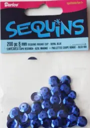 Darice Economy Craft ~ CUP SEQUINS ~ Size: 8mm Color: ROYAL BLUE Qty in Pk: 200