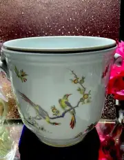 Porcelain Cache pot 7” x10” Richard Ginori. ITALY Rare Bird