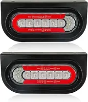 Agrieyes Trailer Lights with Bracket, Oval LED Trailer Lights with Sequential Turn Signal, Tail, Brake, Reverse, Submersible Boat Trailer Light kit for Trucks, Tractor, Utility Trailer, RV, Caravan