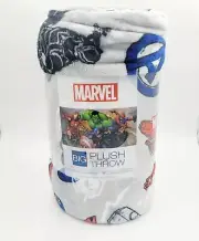 New Marvel Retro Superhero Plush Throw Blanket Spiderman Hulk Thor Kids Gift