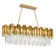 Eli & Co. Lighting Solaris Linear Crystal Chandelier 120cm – Gold Finish