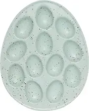 Now Designs Deviled Egg Tray, Robin Blue - Holds Dozen Eggs | Stoneware