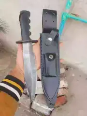 Handmade Acid Washed Bowie Knife Carbon Steel Micarta Handle Bowie Knife