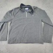 Lands' End Fleece Pullover Quarter Zip Gray Soft Comfy Casual Mens M