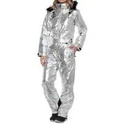 TIPSY ELVES Womens L Silver Bullet Snowsuit Ski/Snowboard Parka/Jacket $300
