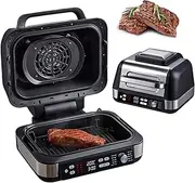 Electric Fit Grill, 1750W Fully Automatic Steak Grill Machine with Removable Plates, Table Grill & Air Fryer, Dishwasher Safe Parts, 10 Pre-Set Functions, Automatic Temperature Control