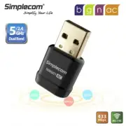 Simplecom AC600 WiFi Wireless Adapter Dongle Dual Band WiFi Card for PC Laptop
