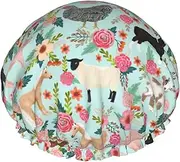 Farm Animal Print Various Activities Shower Cap Reusable Soft And Lightweight Bath Hair Cap Long Hair