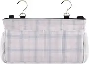 Amooorous Bedside Caddy Bedside Caddy Storage Bag for Bed Rails Powder Blue Checkerboard
