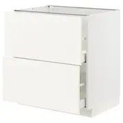 METOD / MAXIMERA base cb 2 fronts/2 high drawers, white/Vallstena white, 80x60x80 cm