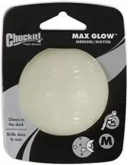 ChuckIt! Medium 6cm Single Max Glow Dog & Puppy Ball Glow in the Dark (Chuck It)