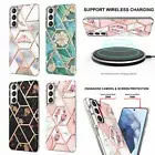 For Samsung Galaxy S23 Ultra/S22 +/S21 FE Marble Pattern Hybrid TPU Case Cover