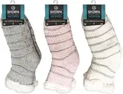 [Heat Insulate] [3 Pairs] Sherpa Ladies' Fluffy Stripe Sherpa Short Socks, Stay Warm in Style, 3 Colours