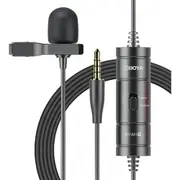 Boya BY-M1S Professional Lavalier Lapel Microphone Compatible with iPhone Android Smartphone DSLR Camera Camcorder Audio Recorder (20ft Cable) [BY-M1S]