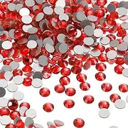 uxcell 576Pcs SS30 Round Flatback Rhinestones, 6.3-6.5mm Flat Back Crystal Glass Gems Diamonds for DIY Crafts Clothes Shoes Nail Art Decoration, Bright Red