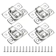 4 Pcs Hasp Clasp Latch Lock, 30 x 18mm Decorative Retro Toggle Latch, Silver