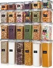 Food Storage Containers Set [24 Piece] - Kitchen Pantry Organization