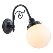 Lorna Black Wall Lights Melbourne Gloss White Glass Period Lighting Sphere Victoriana Inspirations