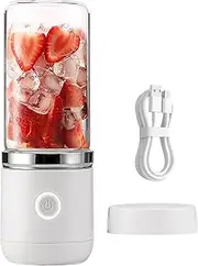 Portable Blender, 350ml Capacity USB Charging Personal Size Glass Fruit Mixer with 2000mAh Battery, Stainless Steel Blades Mini Blender for Camping, Picnic (White)