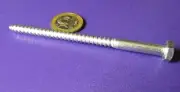 Zinc Hex Head Lag Screw 7/16 Hex Size 1/4 Thread x 4.00" Length, 50 pcs