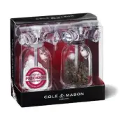 COLE & MASON Tap Salt and Pepper Grinder Set - Acrylic Mills Include Precision