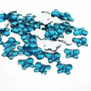 15mm Turquoise Flat Back Butterfly Rhinestones | 1200 Pieces