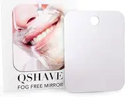 QSHAVE Fogless Shower Mirror Large Size with Suction Hook and Adhesive Hook Perfect for Shaving