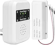 Briidea Doorbell Extender with Dual Door Indicator Lights (Green for Front, Red for Back), Converts Wired System to Wireless, 650ft Range, 120dB Volume, Ideal for Garage & Basement