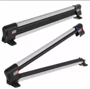 Ski Rack for Roof Rack, Extended Version Aluminum Snowboard Rack with Key Locked