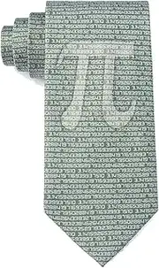 [Wild Ties] Men's Green Microfiber Pi Symbol to the 50th Decimal Mathematics Math Nerd/Geek Novelty Tie Necktie