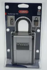 ABUS Key Garage 797 4 Dial Combination Padlock 6 Key Capacity Safe NEW