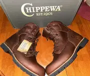 CHIPPEWA MENS 8” INSULATED WP QUARRY LACE UP BOOTS SOFT TOE SIZE 11W 75312