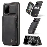 CaseMe Shockproof Samsung Galaxy S20+ Plus Leather Case Cover Wallet [Black]