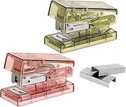 PROMISE FLOURISH Mini Stapler with 1000pcs Standard Staples, 12 Sheet Capacity, Small Compact Travel 2pcs Stapler for Office School Home