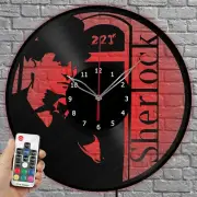 LED Vinyl Clock Sherlock Holmes Light Vinyl Record Wall Clock Home Decor 1561