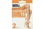 Razzamatazz Sheer Nylon Knee High No Dig 2-Pack H80043 Black