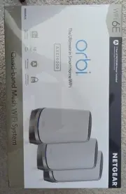 NETGEAR Orbi Quad-Band WiFi 6E Mesh System & 2 Satellites RBKE953S-100NAS