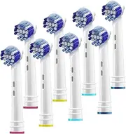 Replacement Brush Heads Compatible with Oral B Braun- Pack of 8 Professional Electric Toothbrush Heads- Precise Refills for Oral-b 7000, Clean, Pro 1000, 9600, 500, 3000, 8000, Vitality Plus!