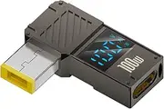 CY Adapter Type-C USB-C Input to Rectangular Jack Smart LED Display 100W Output Power 20V 5A PD Charge 65W Adapter for Thinkpad X1 Legion Y7000P Laptop