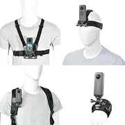 Accessory Kit for Insta360 X4/ X3: Chest Strap, Head Strap, Wrist Strap & Backpack Clip Mount, Compatible with Insta360 GO 3, RS, Ace Pro, GoPro Hero 12, 11, 10, Quick Release, 4 Pack