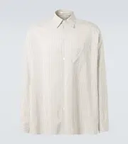 [The Row] The Row Feme striped silk shirt UK 16 grey