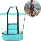 Clear Swim Storage Tote Mesh Shoulder Bag Portable Picnic Beach Bags for Women