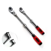 "72-Tooth Retractable Ratchet Wrench Set Extensible Handle Carbon Steel Quick Release Spanner 1/4"" 3/8"" 1/2"" Multifunctio"