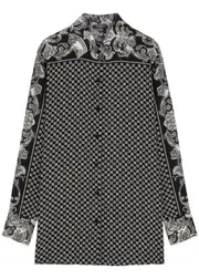 Balmain Logo and Paisley-print Silk Shirt - Black - 38 (UK10 / S) 38 (UK10 / S)