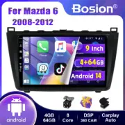 9" Head Unit For Mazda 6 2008-2012 Apple CarPlay Car Stereo Android 14 GPS Navi