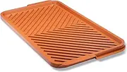 Gotham Steel XL Nonstick 2 in 1 Griddle Pan & Grill Pan for Stovetop & Outdoor Use, Reversible Copper Griddle for Gas Grill + Stove Top Grill Pan with Ultra Nonstick Non-Toxic Oven Safe