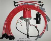 small cap HEI Distributor for AMC JEEP 290 304 360 390 401 + Black Coil + Wires